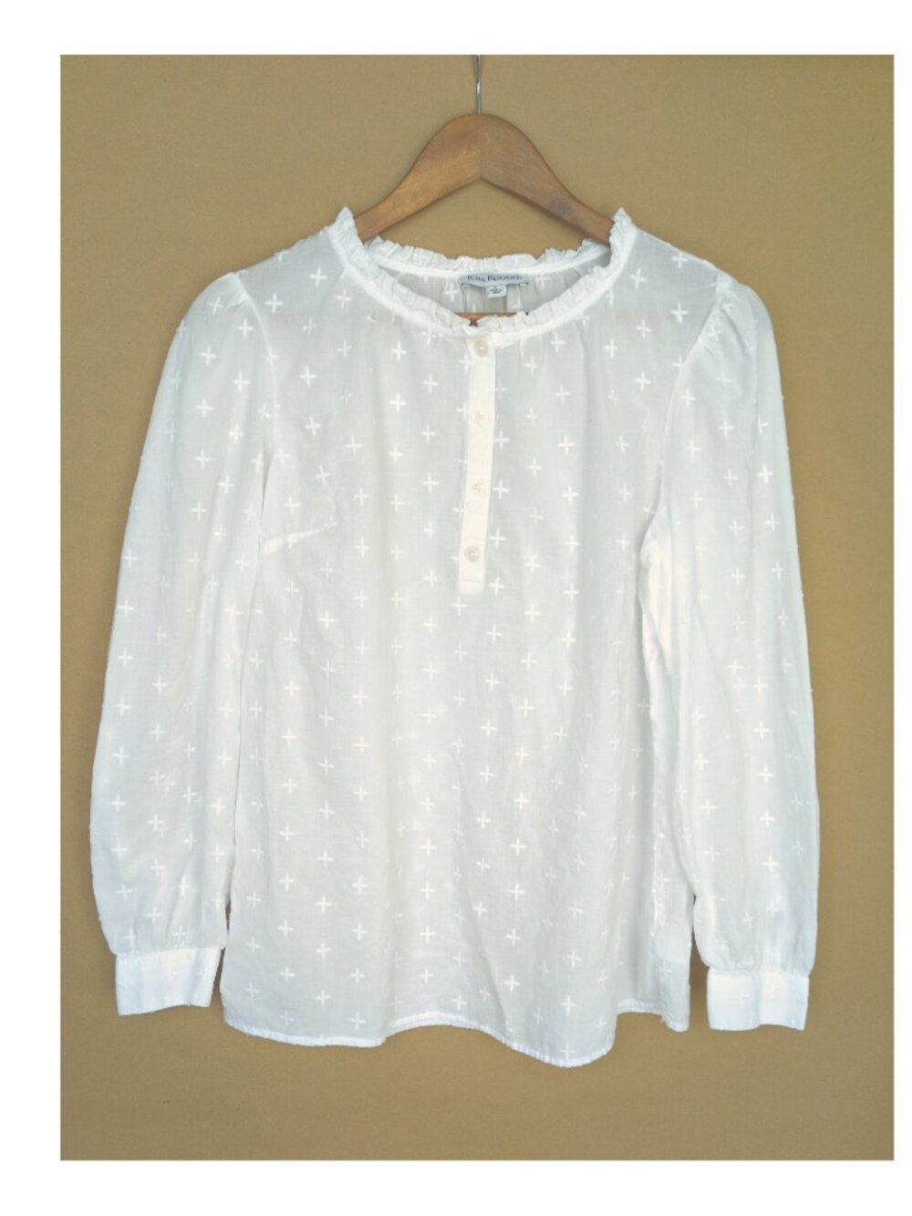 Kim Rogers Cream Lightweight Cotton Blouse
